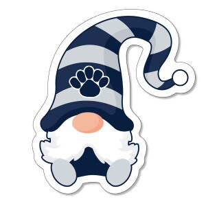 gnome with paw print on hat magnet image